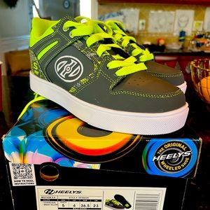 Heelys - Gray with Neon green laces.